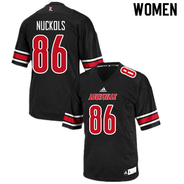 Women #86 Chris Nuckols Louisville Cardinals College Football Jerseys Sale-Black - Click Image to Close